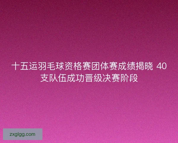十五运羽毛球资格赛团体赛成绩揭晓 40支队伍成功晋级决赛阶段