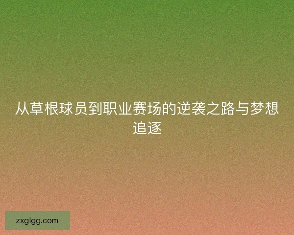 从草根球员到职业赛场的逆袭之路与梦想追逐